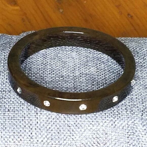 J Crew Faux Tortoise Bangle Bracelet with Crystals - Picture 1 of 5